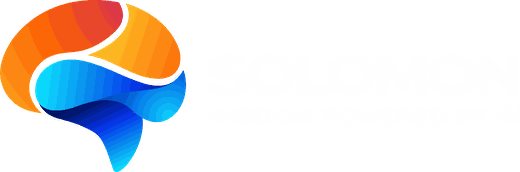 SOLOMON logo — brain mark with the line Wisdom Powered by AI
