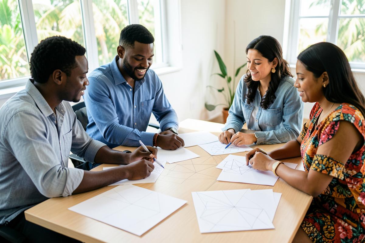 Caribbean professionals at work on solution development for METAMO