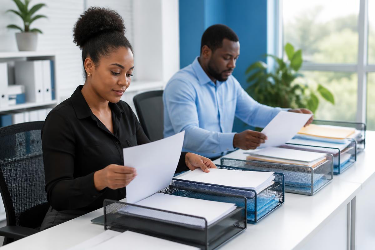 Caribbean professionals at work on workflow analysis for UNVEIL