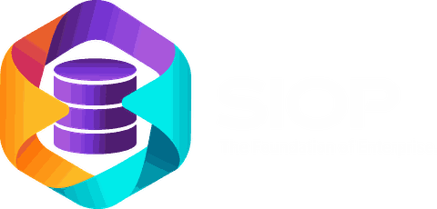 SIOP logo — ribbon and database mark with the line The Foundation of Enterprise.