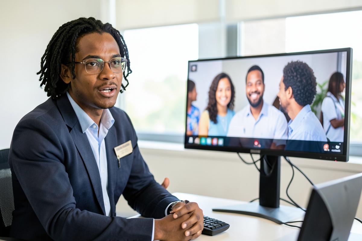 Caribbean professionals at work on help desk for MEDIAL