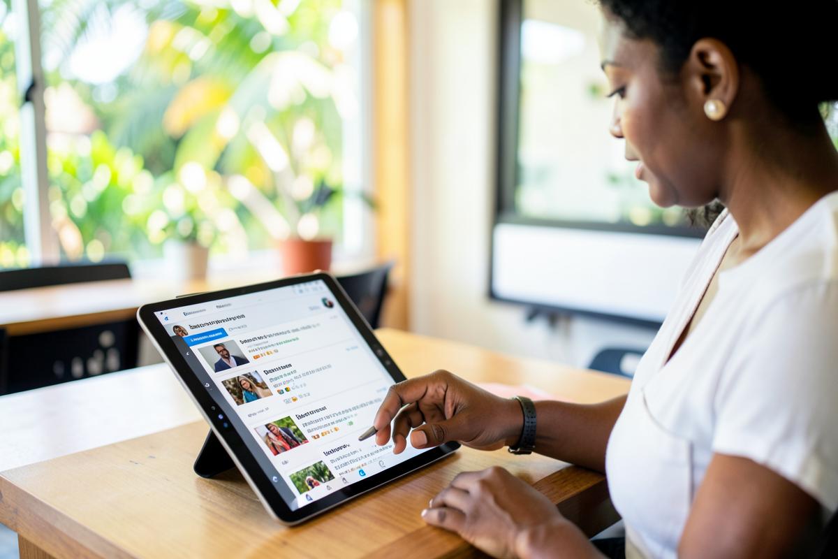 Caribbean professionals at work on mobile marketing for MEDIAL