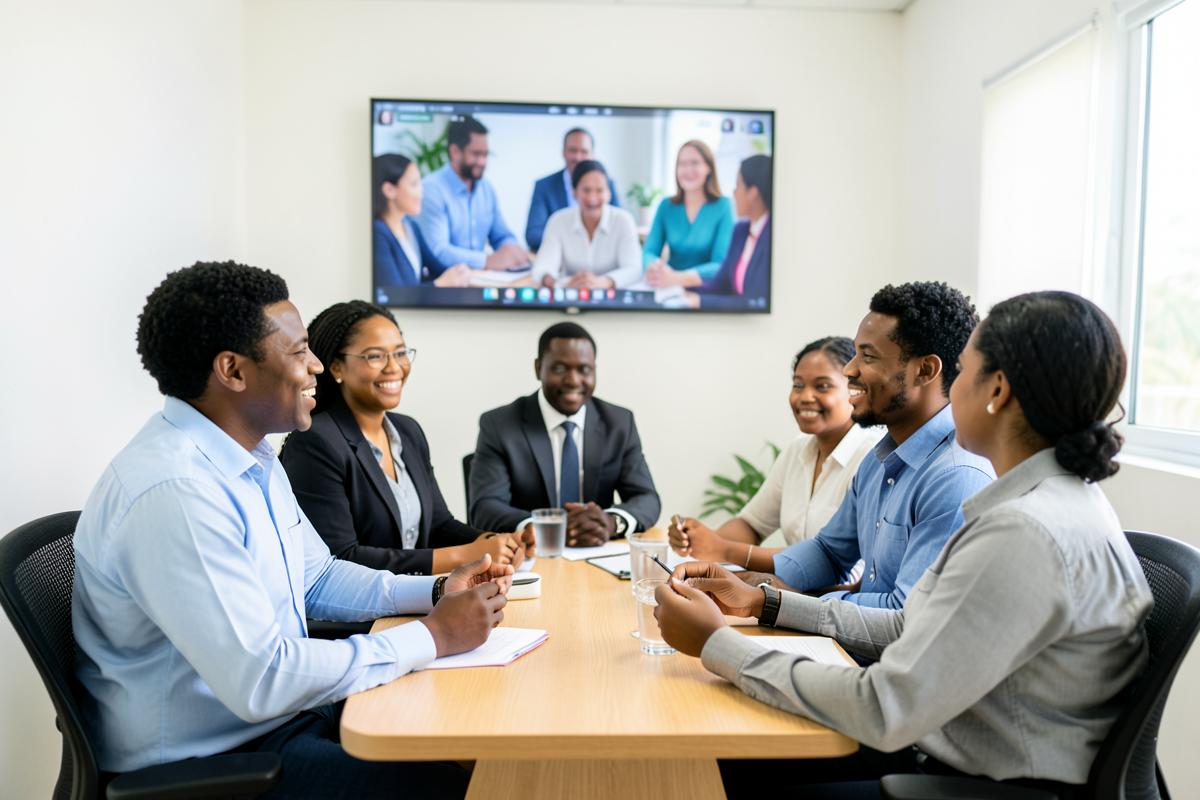 Caribbean professionals at work on teams admin center for CHERUBIM