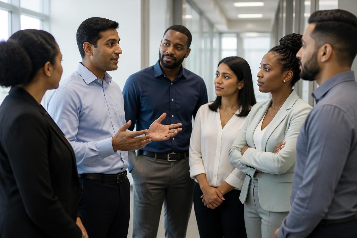 Caribbean professionals at work on internal communication for UNVEIL