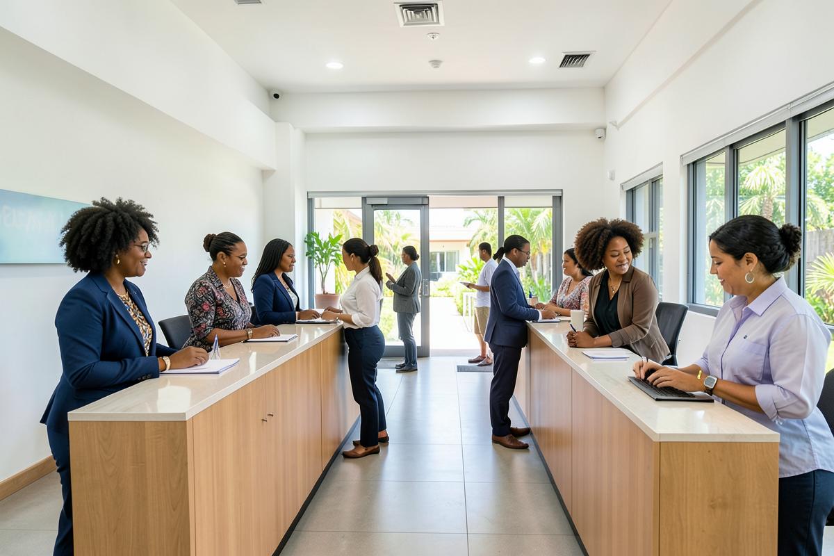 Caribbean professionals at work on branch & teller operations for SIOP